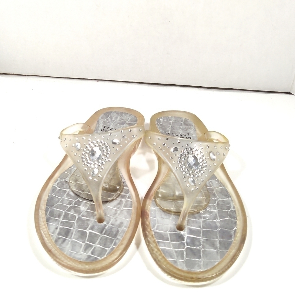 Stuart Weitzman rhinestone jelly slippers shoes  Size: 7 - Picture 3 of 7
